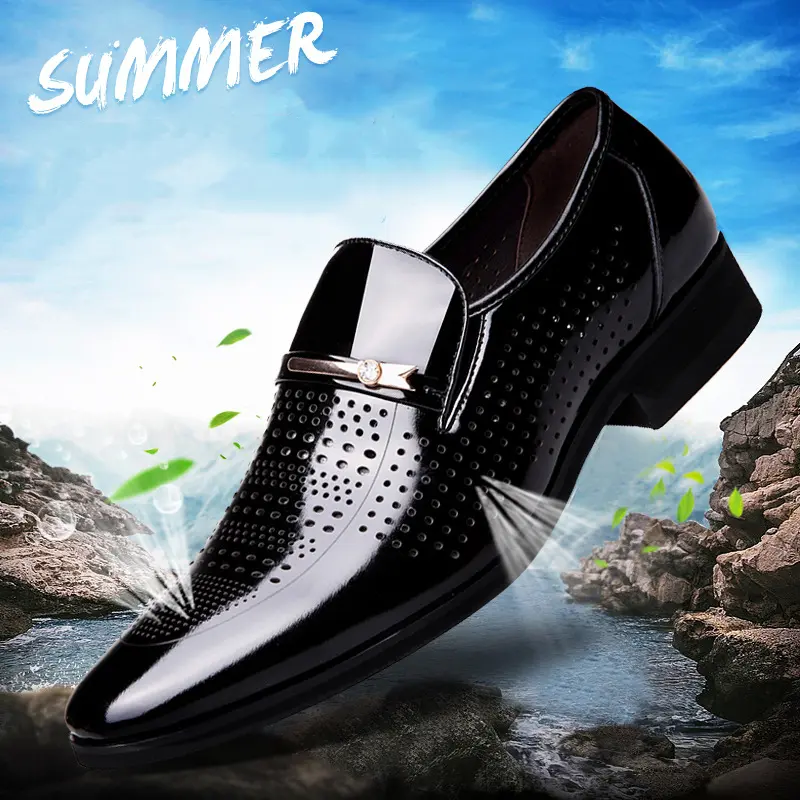 Men's Hollow Breathable Formal Shoes - Soft Bottom, Comfortable, Versatile, Trendy 4-Season Work & Dress Shoes
