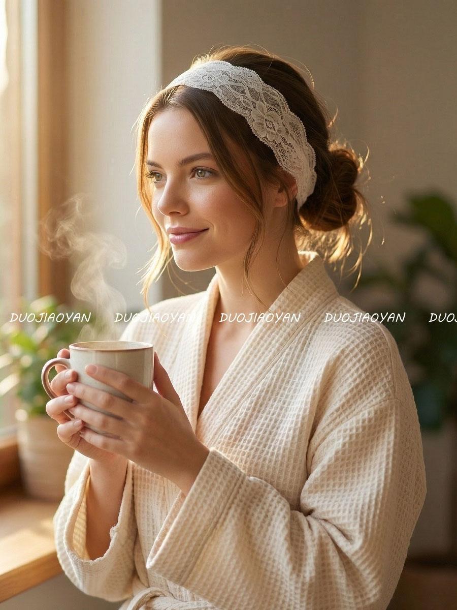 Summer Solid Color Lace Headband, Elegant French Vintage Trim Scarf, Fashion Beach Photo Accessory, 1pc Hollow Out Design