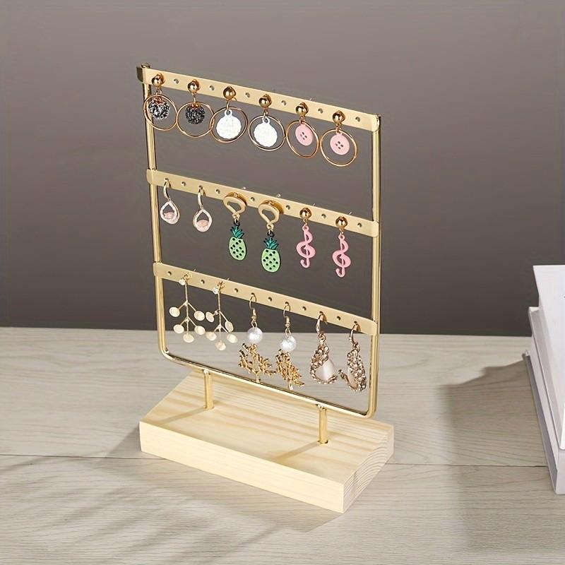 1PC Detachable Jewelry Organizer, Wooden Base, Jewelry/Earrings/Necklace Display Stand, Japanese Minimalist Style, Vanity Jewelry Storage Rack