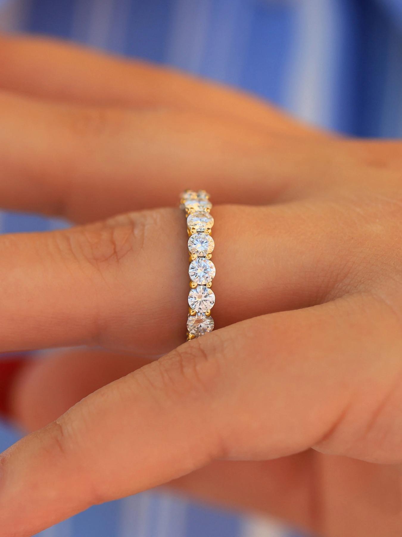 S925 Sterling Silver Fashion Artificial Zirconia Ring, Stackable Ring, Fashion Jewelry for Party, Daily Clothing Decor, Trendy All-match & Exquisite Jewelry for Birthday Gift