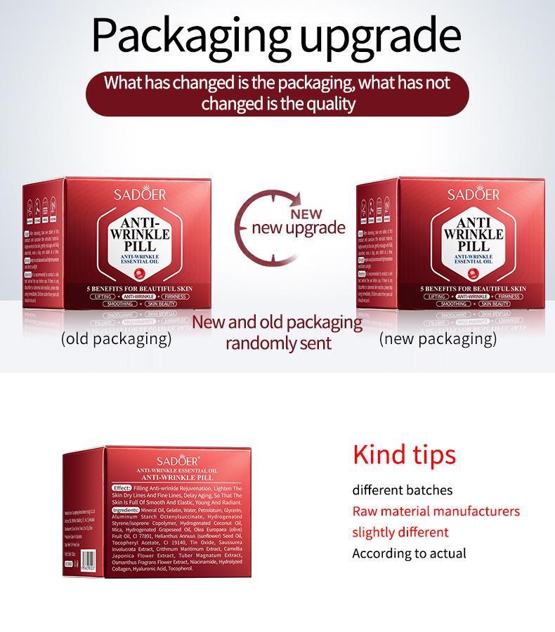 SADOER Anti-Wrinkle Pill,Benefits for Beautiful Skin,Beauty Tool,Firmness/Lifting/ Anti-wrinkle/Smoothing/Skin Beauty   Moisturizers Skincare