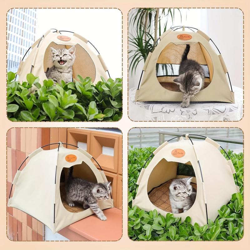 Foldable Pet Tent with Mat,Pet House, Cat Tent, For Indoor And Outdoor Use, Cat House, Pet Bed, Cat Bed, Summer, Breathable, With Cooling Pad, Washable, Pet Room For Cats, Puppies And Small Dogs Perfect Nest for Pets in All Seasons Portable Bedding Home Foldable Pet Tent with Mat,Pet House, Cat Tent, For Indoor And Outdoor Use, Cat House, Pet Bed, Cat Bed, Summer, Breathable, With Cooling Pad, Washable, Pet Room For Cats, Puppies And Small Dogs Perfect Nest for Pets in All Seasons Portable Bedding Home