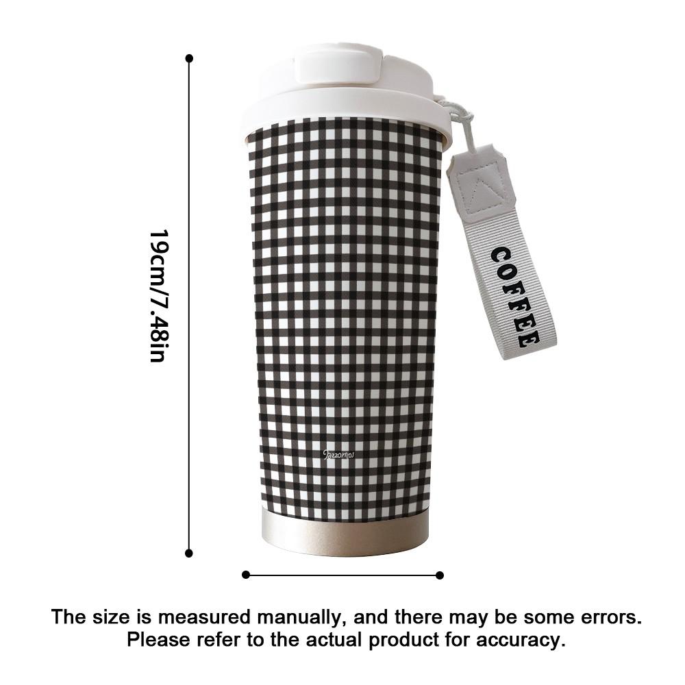 Abstract Chessboard Texture Coffee Cup, Portable Dual Drink Insulated Tumbler, Heat/cool Keeper, Boho Style, Office, Travel, Sports