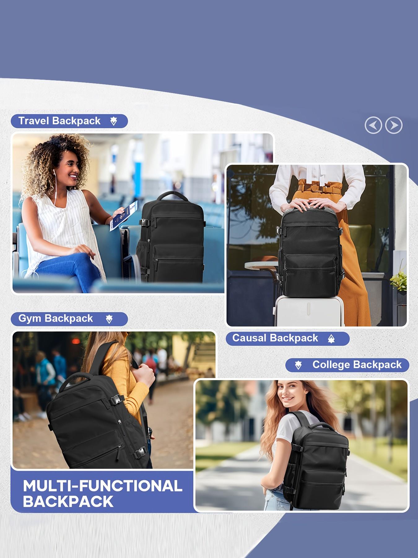 Commuting Vacuum Compressed Travel Work Backpack, Vacuum Compression Backpacks, Ryanair Boarding Ready, Large Capacity, Business Laptop, Women's Backpack with Air Pump