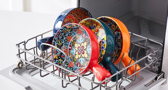 vancasso Soup Bowls with Handles, 23 Oz French Onion Soup Bowls Oven Safe, Bohemian Ceramic Soup Crocks for Cereal, Pasta, Beef Stew, Chilli, Microwave Dishwasher Safe-6.2 inch, Set of 4