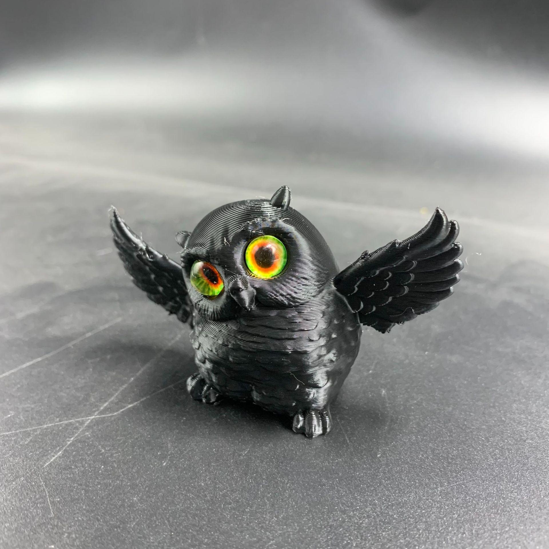 3D Printed New Owl Jointed Action Figure, Realistic Multi-Color Collectible Ornament, Detailed Design for Display & Collection