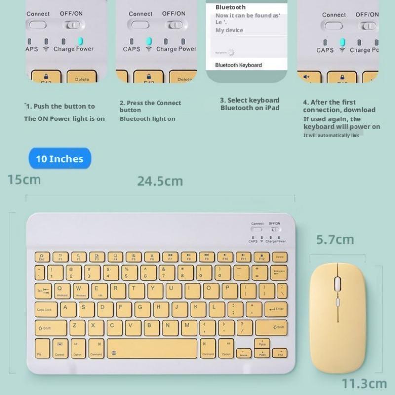 Wireless Keyboard and Mouse Compact Set, Compatible with iOS/iPad/MAC, Rechargeable Design, Optical Tracking, Ideal for Office Use