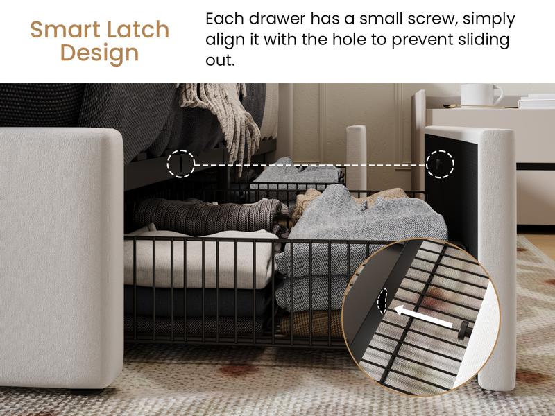 SHA CERLIN Full/Queen/King Size Storage Bed Frame with Adjustable Vertical Channel Tufted Headboard - Velvet Upholstered Platform Bed with 4 Drawers, Wooden Slats & No Box Spring Needed (White/Black/Grey) 【Frame Only No Mattress】