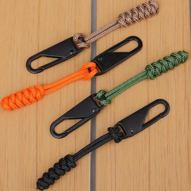 6Pcs Heavy Duty Braided Zipper Pulls Replacement, Metal Slider Zipper Tags for Backpack Jacket Bag Luggage, Outdoor Camping Hiking Zipper Fixer