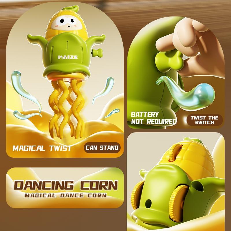 Dancing Dual-Color Corn Spring Toy, Baby Simulation Animal Stress Relief Mechanical Crawling Running Toy, Fun Interactive Plaything
