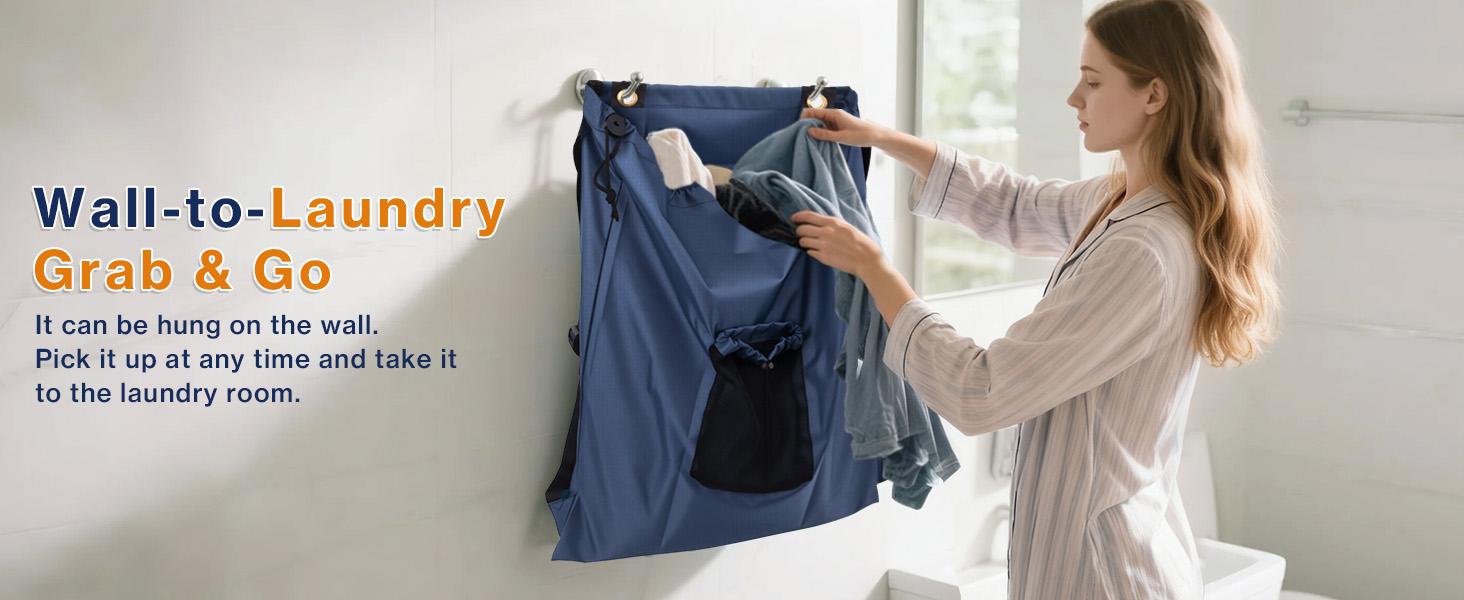 2-Pack Backpack Laundry Bags, Laundry Bag Backpacks with Shoulder Straps, Door Bag, Laundry Hamper Lining for College Dorm, Travel, Laundromat