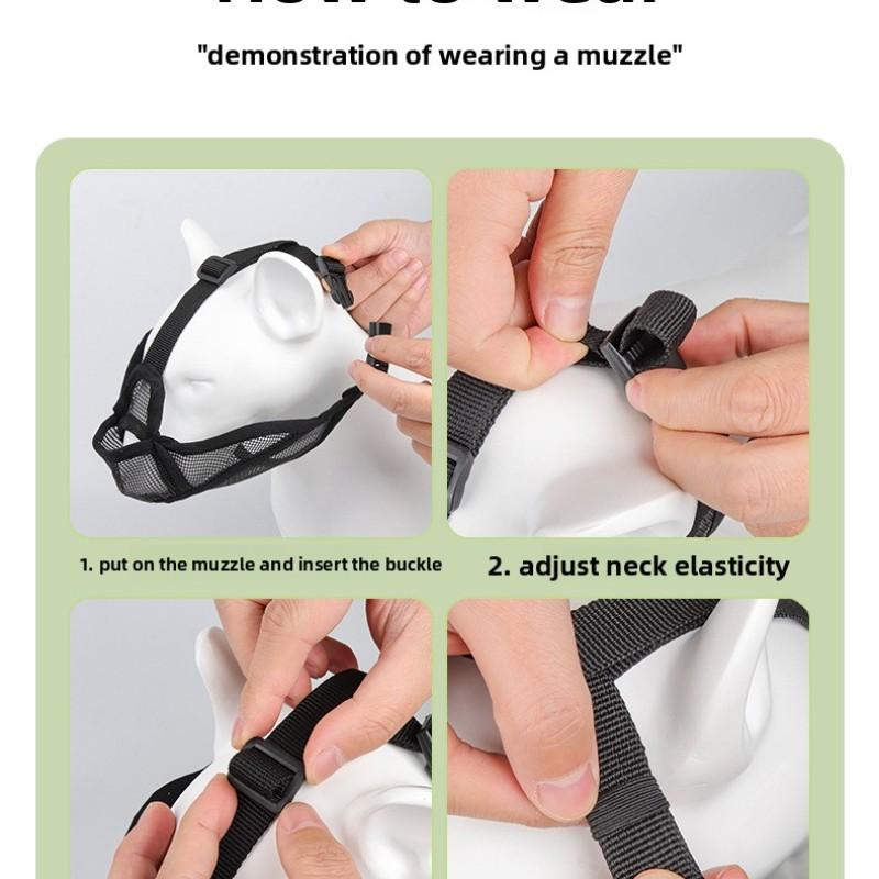 Breathable Dog Bite Proof Mouth Guard for Small Medium Large Dogs, Anti-Bark Pet Device, Prevents Chewing & Ingestion, Bulldog Specific