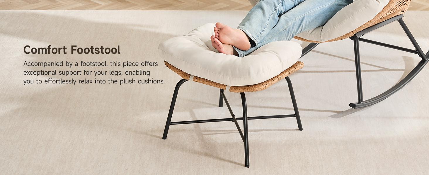 【Double-Side Fabric & SPOTLIGHT DAY】ONBRILL Oversized Indoor Outdoor Rocking Chairs, Comfy Papasan Rocking Chair with Padded Cushion, Rattan Wicker Lounge Chair, Modern Reading Accent Chair for Balcony Garden, LivingRoom Furniture,Christmas Gift 【Double-Side Fabric & SPOTLIGHT DAY】ONBRILL Oversized Indoor Outdoor Rocking Chairs, Comfy Papasan Rocking Chair with Padded Cushion, Rattan Wicker Lounge Chair, Modern Reading Accent Chair for Balcony Garden, LivingRoom Furniture,Christmas Gift