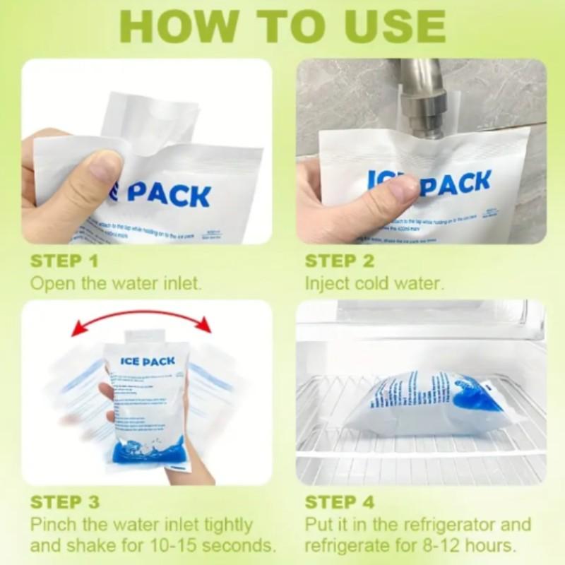 Reusable Ice Bags Set of 100, Leakproof Water Gel Packets, Keep Food Fresh Outdoor, Cooling Drinks, Pe Material