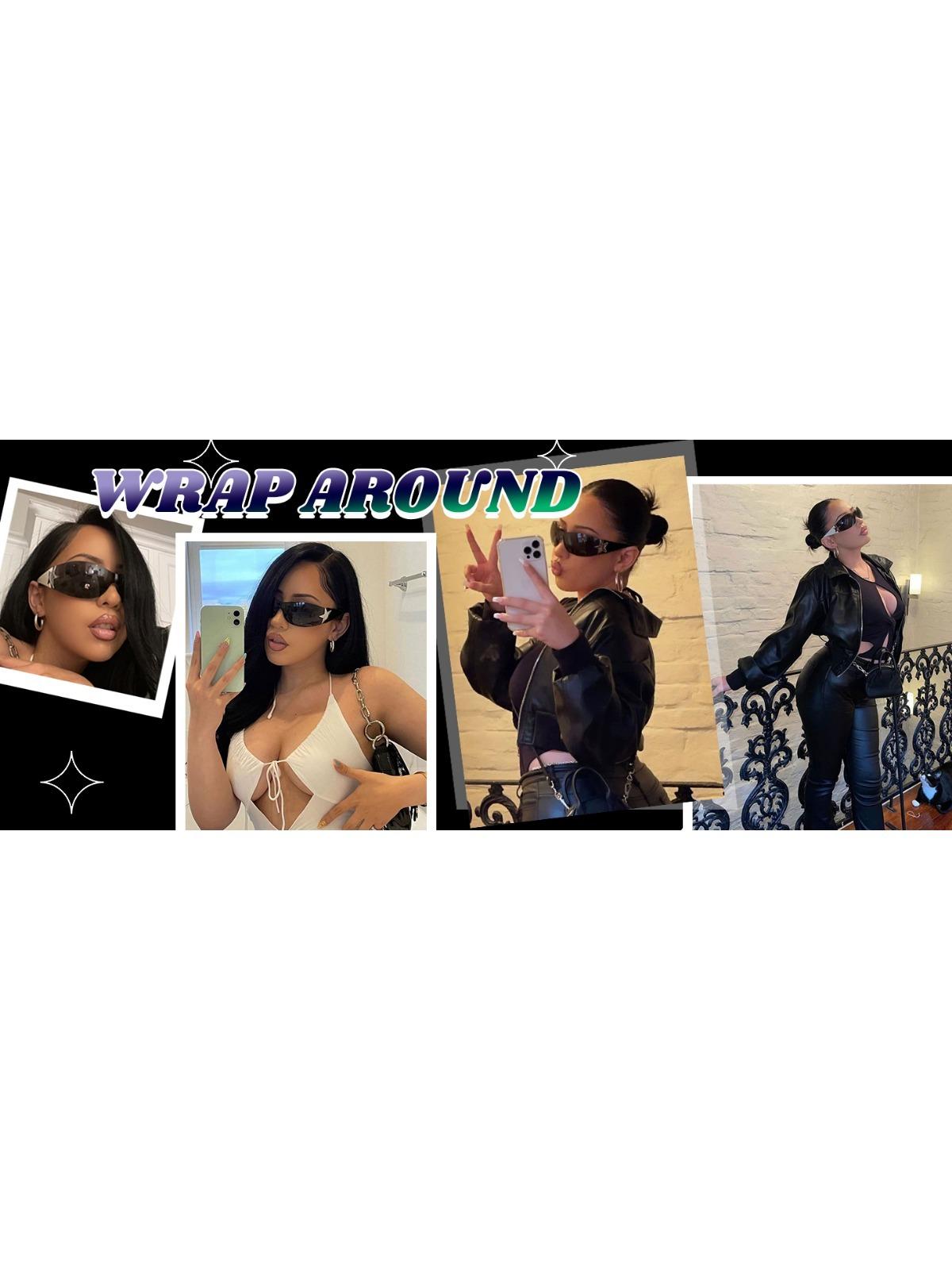 FEISEDY Y2K Sunglasses for Women Men 2000s Fashion Rimless Wrap Around Frameless Star Sun Glasses B9090 FEISEDY Y2K Sunglasses for Women Men 2000s Fashion Rimless Wrap Around Frameless Star Sun Glasses B9090