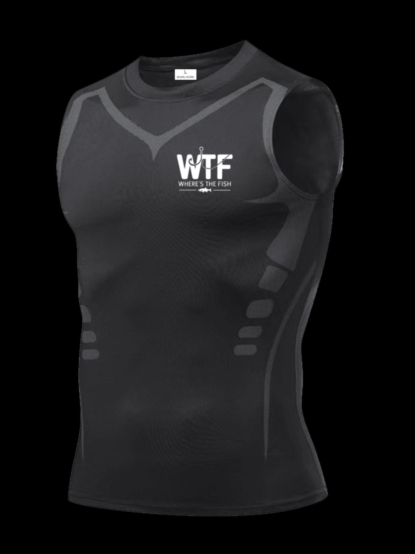 Men's Short Sleeve Sporty Slim-Fit Tee, Quick-Dry Breathable Fabric, Wtf Pattern, Ideal for Gym, Running, Boxing, Outdoor Activities