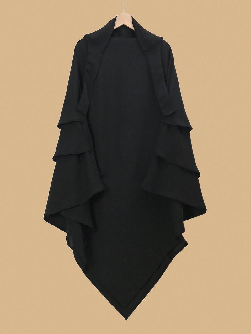 Women's Multi-Layer Plain Hijab Scarf, Soft Three Layers Khimar for Ramadan, Elegant Loose Prayer Shawl, Perfect Match for Long Robes