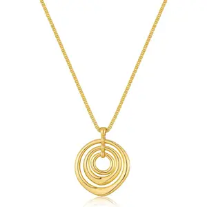 14K Gold Plated Ocean Pendent Necklace Dainty Boho Statement Necklaces Summer Beach Coastal Jewelry Vacation Gift for Women