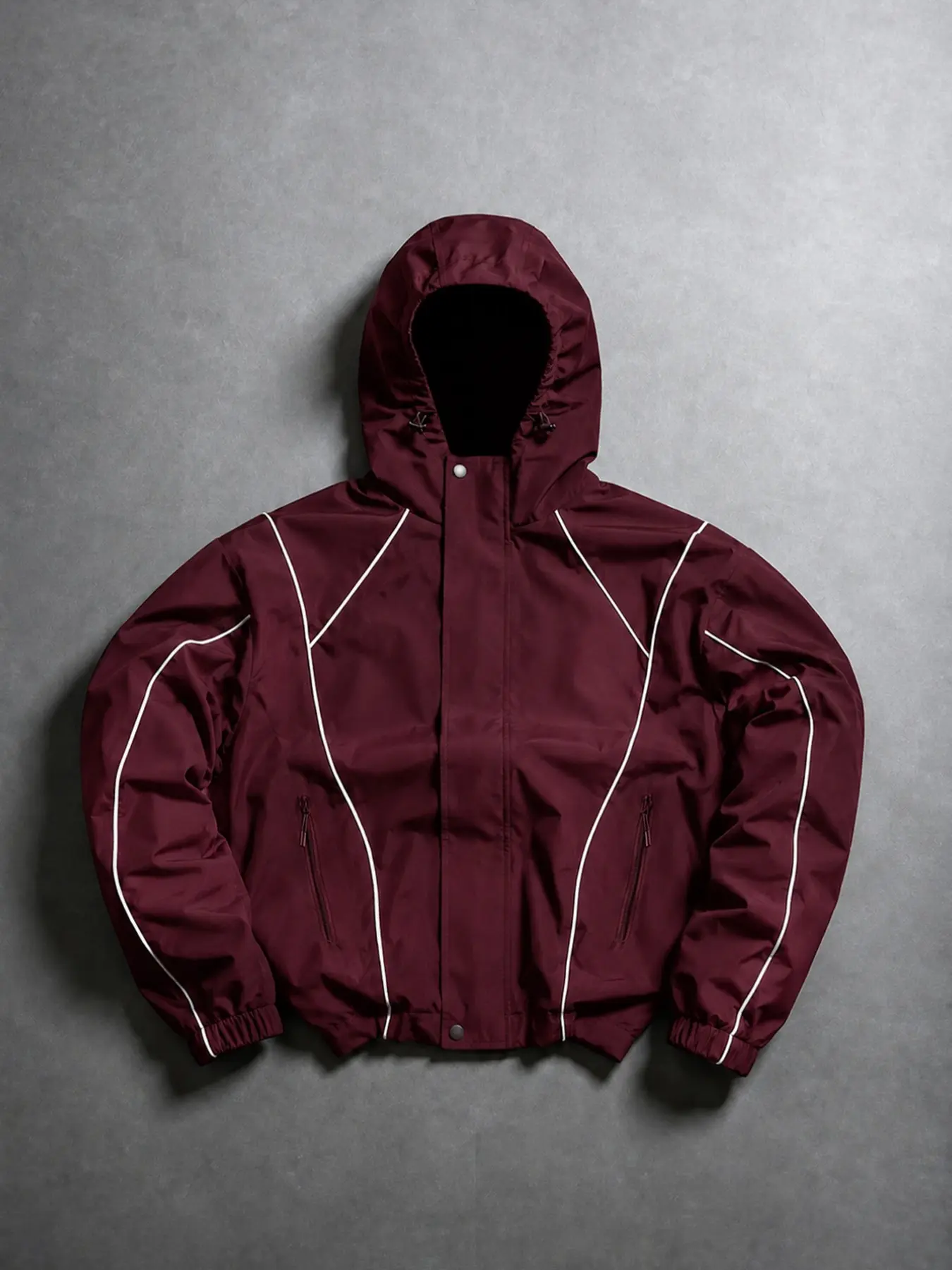 Men's Hooded Waterproof & Windproof Windbreaker, Long-Sleeve Casual Outerwear with Contrast Trim, Great for Outdoor Activities