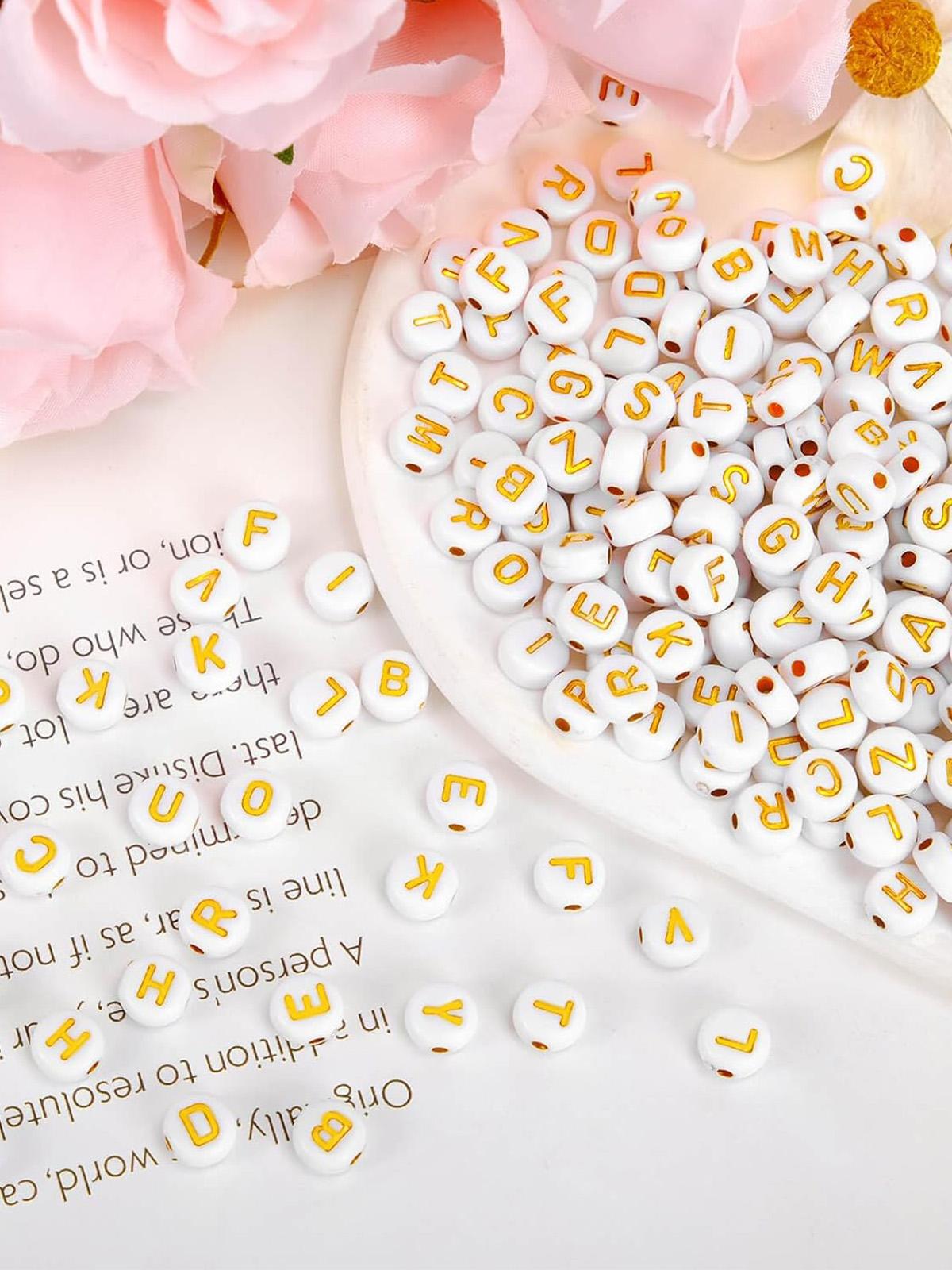 500 Acrylic Round 7mm Letter Beads Set, DIY Jewelry Making, Ideal for Bracelets, Holiday Gifts, Keychains, Craft Projects