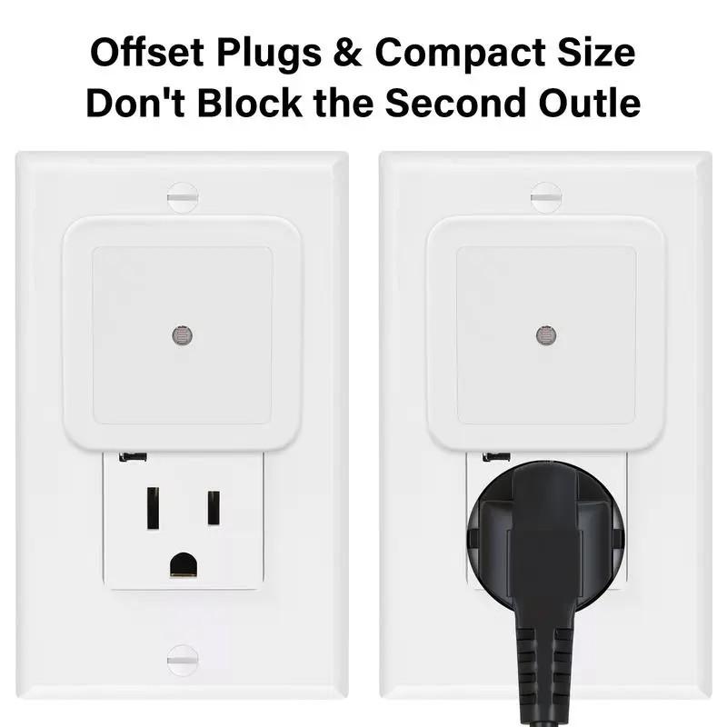 Wall-Mounted Night Light, Plug-In LED Night Lamp, Warm Home Lighting, Bedroom Bathroom Hallway, Dawn to Dusk, Spring Statement