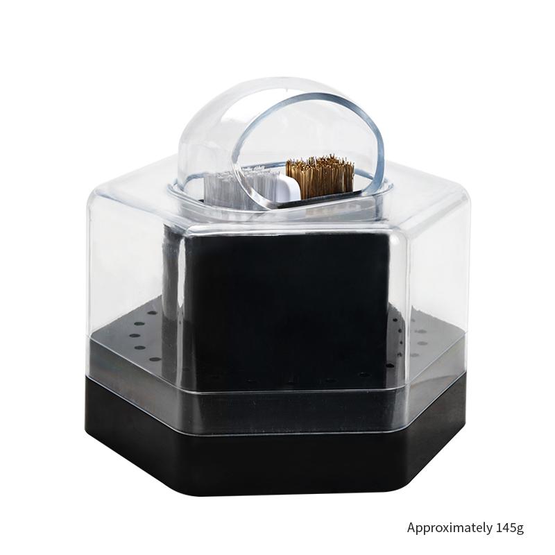 24-Hole Nail Art Drill Cleaning Storage Box with Brush & Grinding Head Holder - Heavy-Duty Acrylic Organizer with 24 Holes, Ideal for Professional & Home Use, 24 Holes Nail Drill Bits Organizer