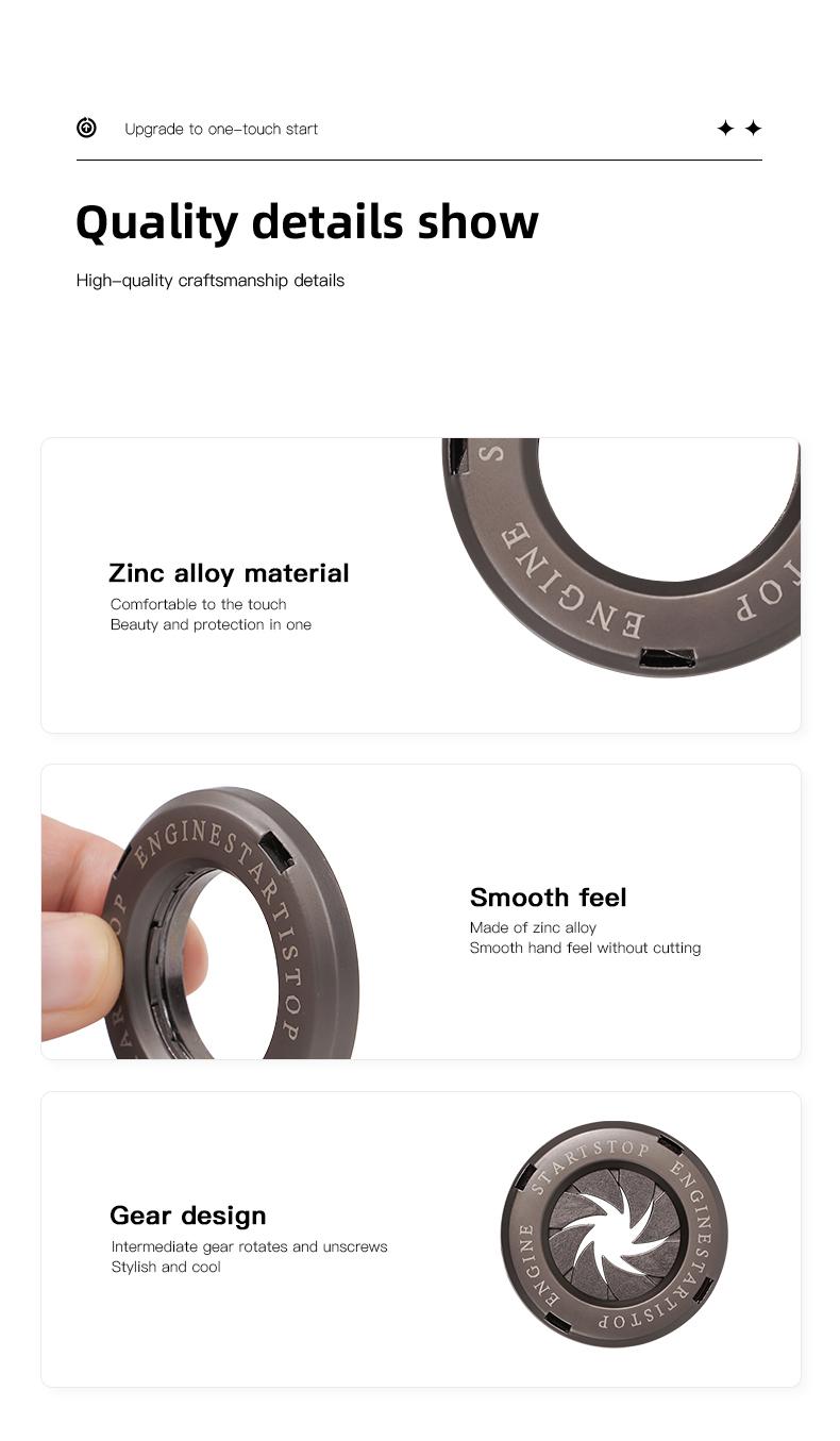 Car One Button Start Protective Cover Ignition Device Decoration For Chevrolet Corvette Montana TrailBlazer Silverado Traverse Camaro Suburban Equinox Bolt Cruze Malibu Colorado Trax SS Spark Captiva Onix Spin Impala Cobalt