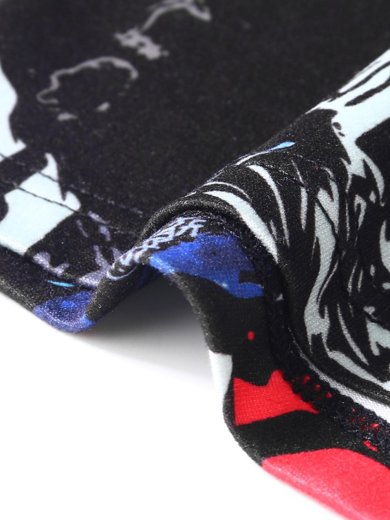 10-Pack Men's Cartoon Graffiti Print Boxer Briefs, Fun Random Patterns, Soft Comfortable, Slim-Fit, Casual Daily Wear, Youth Sports Style, Athletic Boxers Briefs, Novelty Boxer Briefs