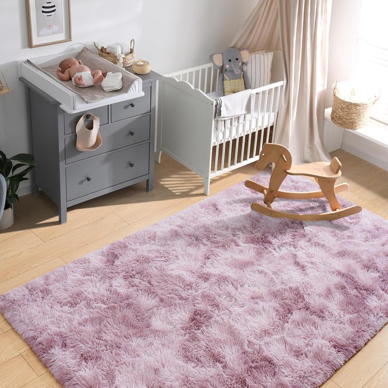 【Deals for You Days】Tie-Dyed Fluffy Shag Rug Area Rugs for Living Room Nursery Dorm Anti-Skid Soft Modern Plush Aesthetic Room Decor Floor Protection