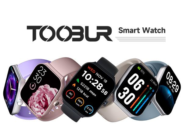 TOOBUR Smart Watch with BT Answer/Make Calls, Smart Voice Assistant, Sleep Tracking, IP68 Waterproof, Step Calorie Activity Tracker, 100 Sports Fitness Tracker, 1.95" Smartwatch for Men Women, Compatible iOS&Android Phones