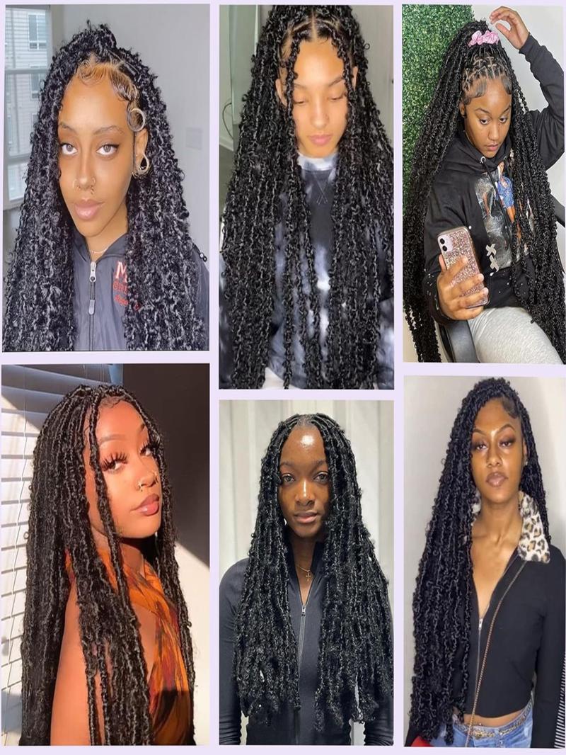 Butterfly Locs Crochet Hair Extensions 24pcs, Professional Styling Accessories, Faux Locs Braids, Non-Knotting, African Braids, Unisex, Festival, Party, Stage Performance