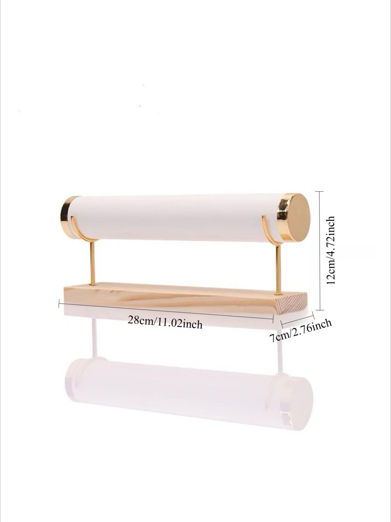 1pc Solid Wood Jewelry Display Rack, Multi-Layer Velvet Bracelet Organizer, Watch and Wristband Stand, Night Market Stall Jewelry Shelf