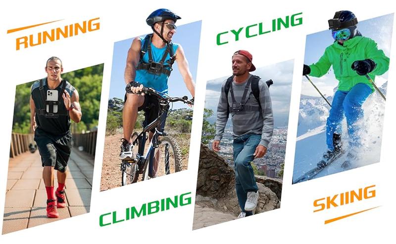 Premium Chest Phones Holder strap Capture Amazing TikTok Videos Hands-Free | Great for Vlogging, Fitness, Hiking, Cycling | Universal Fit for Smartphones | Stable, Lightweight, and Adjustable |Clip Cellphone Stand Mount Rubber