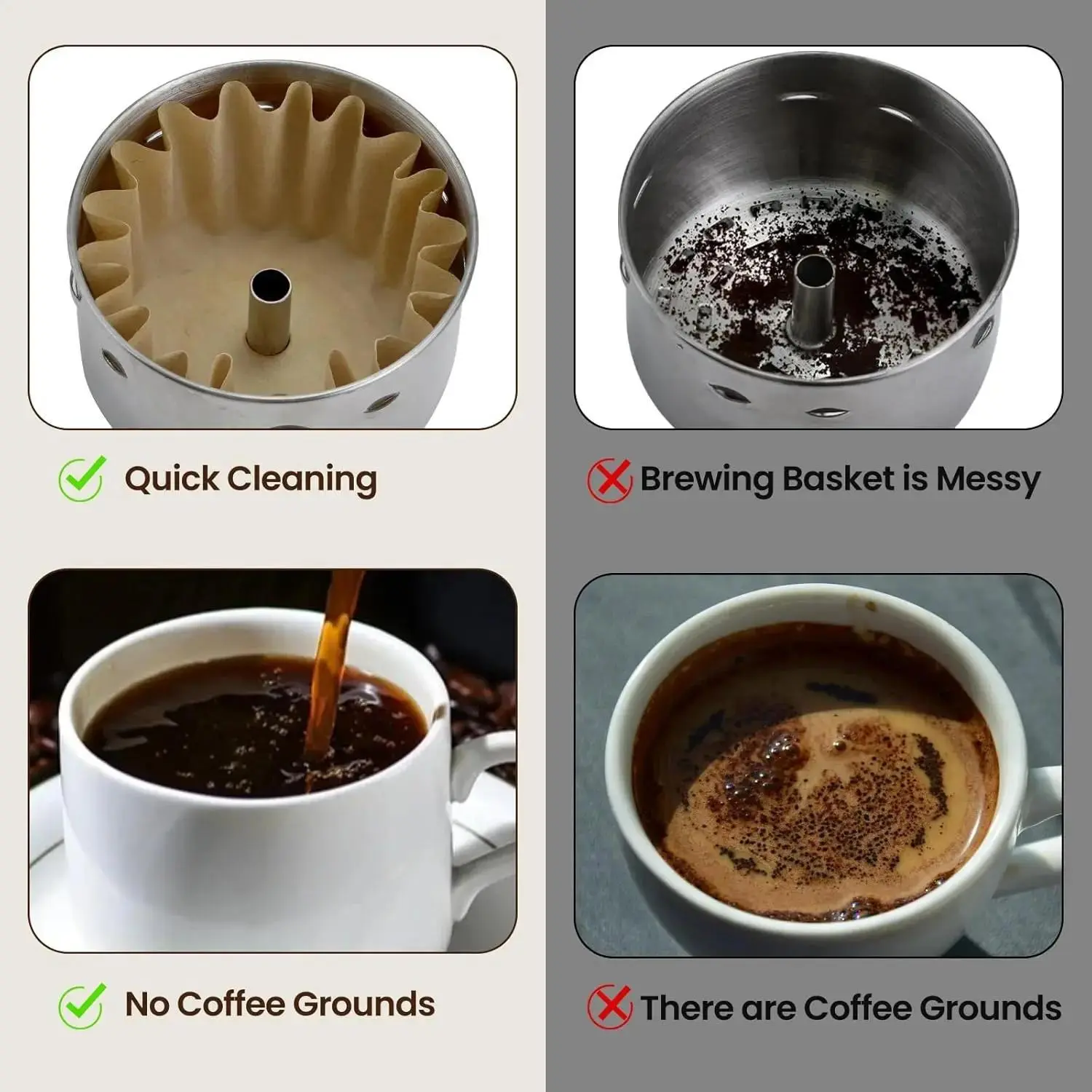 Unbleached Wooden Disposable Coffee Filters 150pcs Perforated Clean Odorless Effective Filtration Reduces Clogging Fits 6-9 Cup Percolators Ideal for Daily Brewing