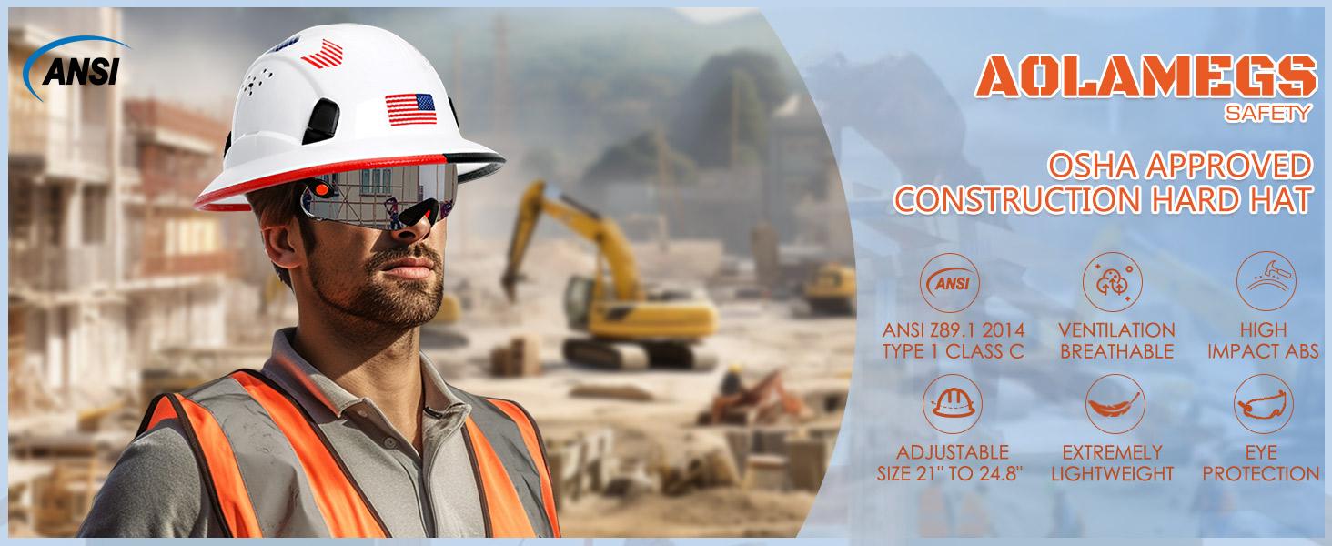 Full Brim Hard Hat with Clear Visor Cascos De Construccion Vented Hard Hat with Chin Strap Adjustable Cool Vent Work Helmet for Men Women Full Brim Hard Hat with Clear Visor Cascos De Construccion Vented Hard Hat with Chin Strap Adjustable Cool Vent Work Helmet for Men Women