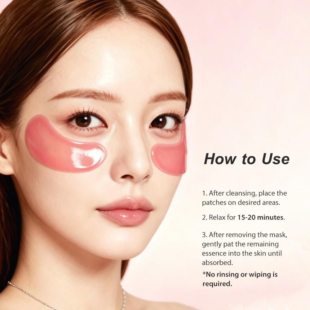 PDRN Pink Collagen Jelly Hydrogel Eye Patches | Glow Boosting, Refreshing for Puffy & Tired Eyes, Reduce Fine Lines, Hydrate & Soothe Skin