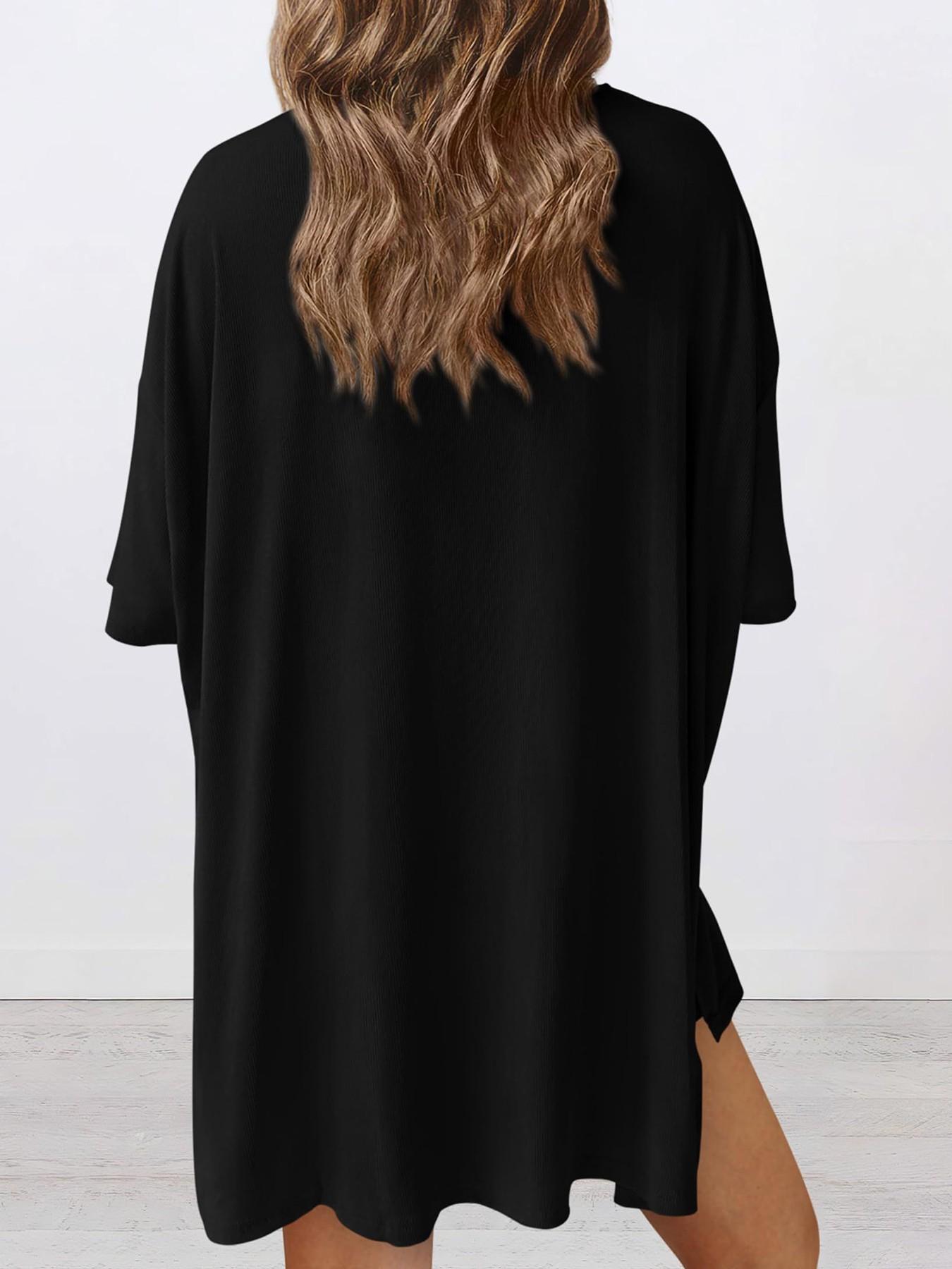 Women's V-Neck 2-Piece Lounge Set Loungewear, Oversized Shirt and Shorts, Spring/Summer Loose-Fit Matching Outfit for Daily Wear