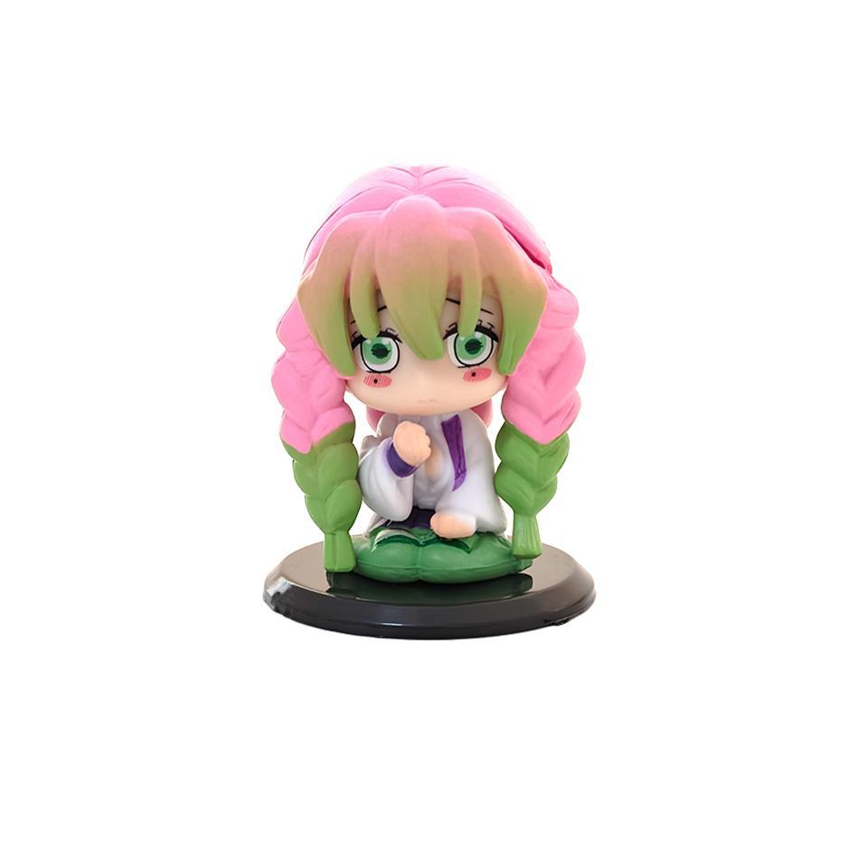 5-15pcs Q Version Demon Slayer Sitting Ghost Doll Tanjiro Nidouzi Inosuke Zenizu  Toy  Figural PVC Model Gift