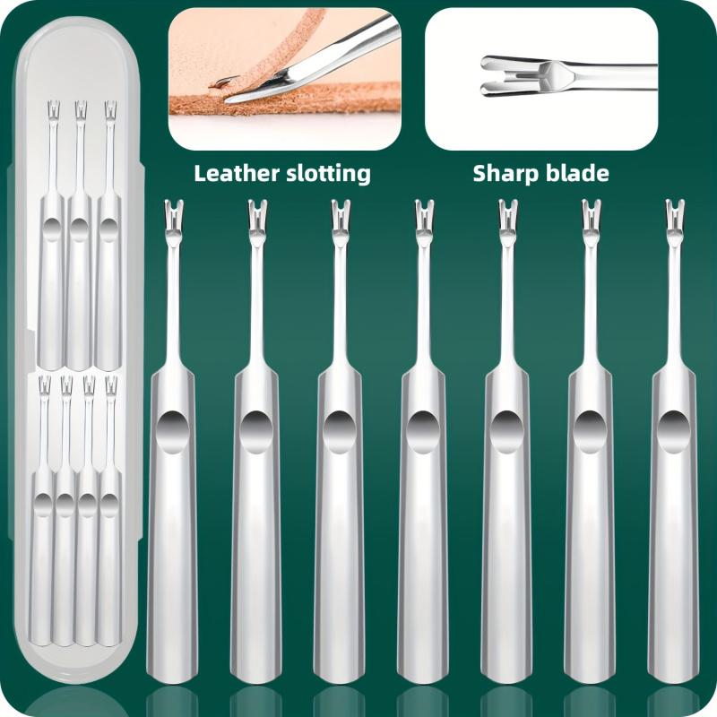 3/7-Piece Leatherworking Tool Set, Sewing U-Channel Grooving Tool, Edge Trimmer, Stainless Steel, Perfect for Enthusiasts