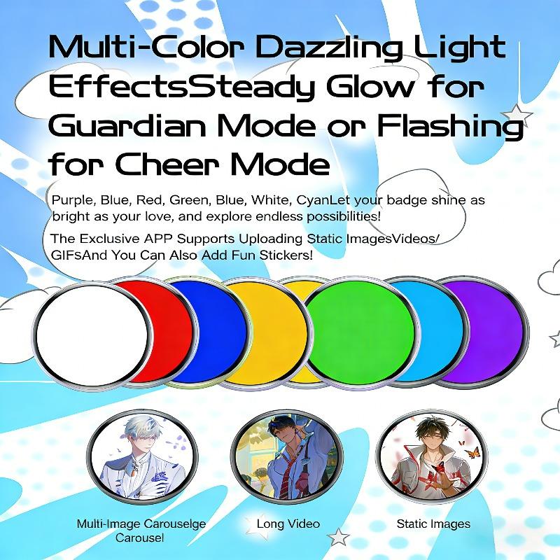 Cyber Electronic Bar Smart Network Badge 1.7-inch HD Screen Anime Electronic Badge | Dynamic Display GIF/Video Badge