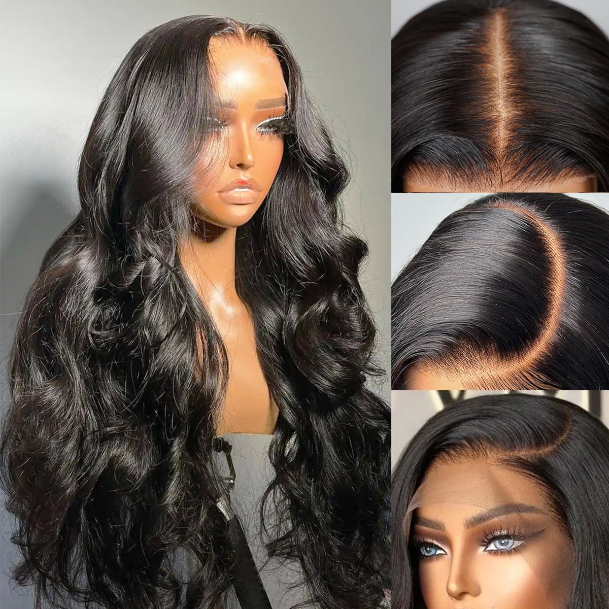 BABOSHOW Body Wave Lace Front Wigs Human Hair 180 Density Pre Plucked 13X6 Transparent HD Lace Frontal Wigs Natural Black Wigs Human Hair Wigs For Women With Baby Hair