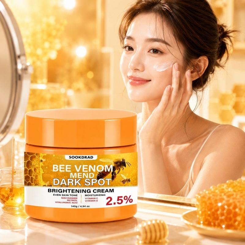 Bee Venom Dark Spot Brightening Cream, niacinamide, retinol, hyaluronic acid, vitamin C, vitamin E, 2.5% active ingredients, even skin tone, moisturizing, Bright Glowing Skin, for face, all skin types, men women,