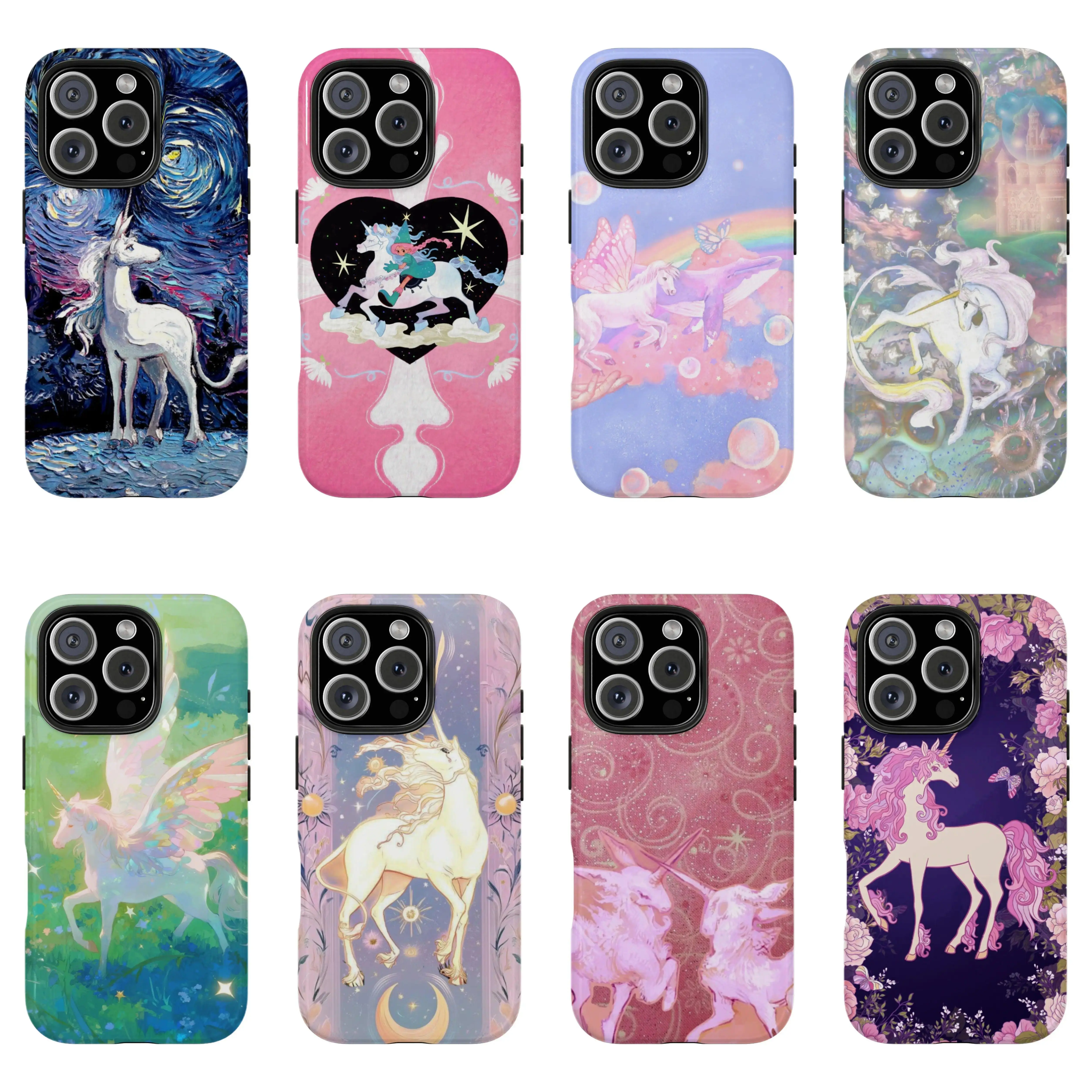 Y2K Fairycore Unicorn Themed Phone junk shockproof Case, Dreamy Pastel Fantasy Style Protective Cover, Trendy Decorative Gift Case Suitable for iPhone 17-11 Pro Max/Plus and  Samsung Galaxy S23-25