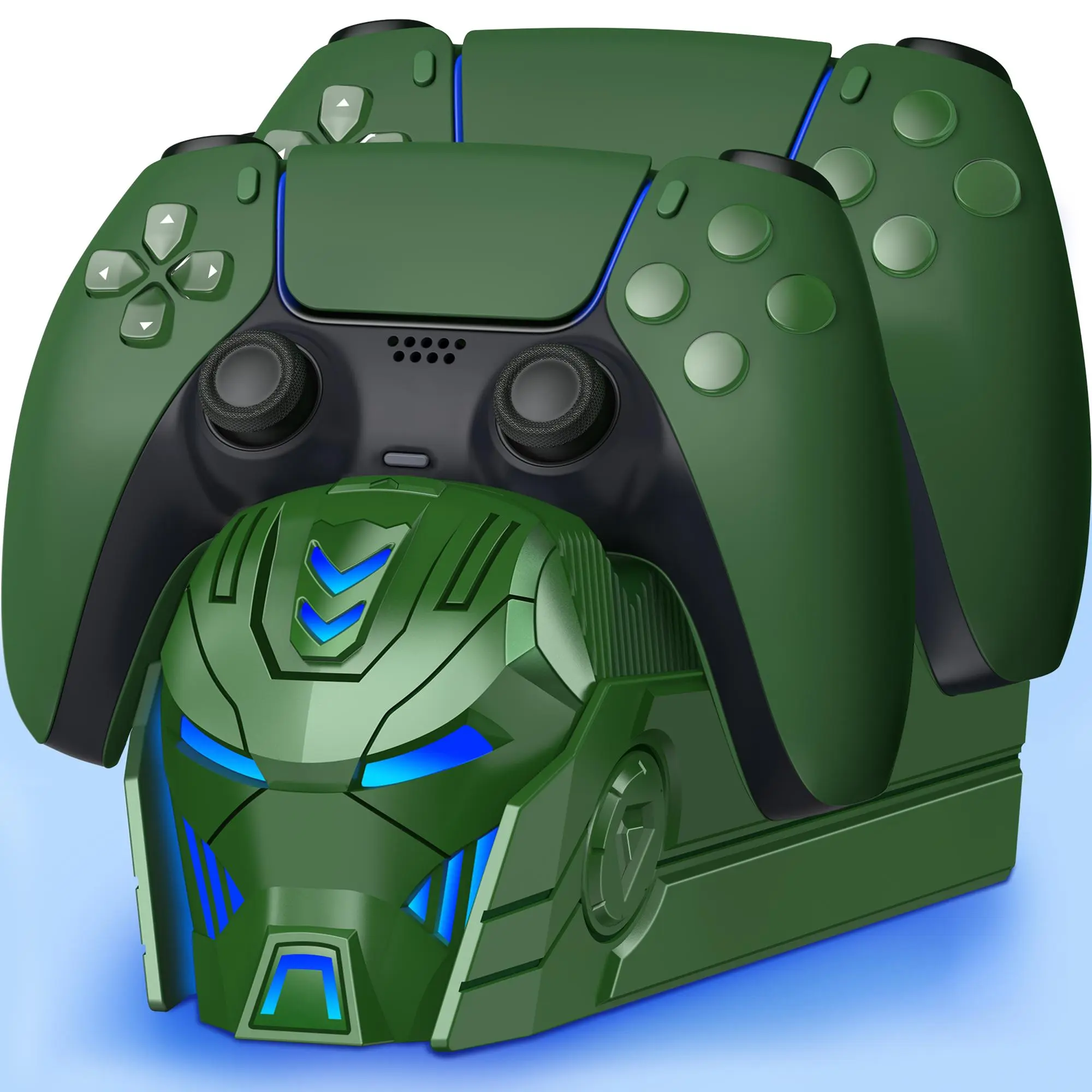 ESYWEN Wireless Compact PS5 Controller Charger Station - Playstation 5 Console Accessory with Protection, 1 Count Green (Beboncool Compatible)