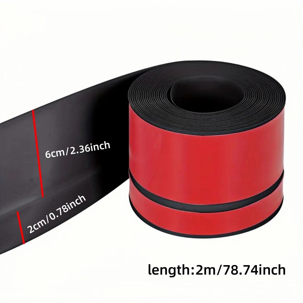 2-meter PVC Self-adhesive Flexible Skirting Board, with A Total Width of 8CM, Soft Skirting Board Decoration, Self-adhesive Flexible Substrate Molded Decorative Strip