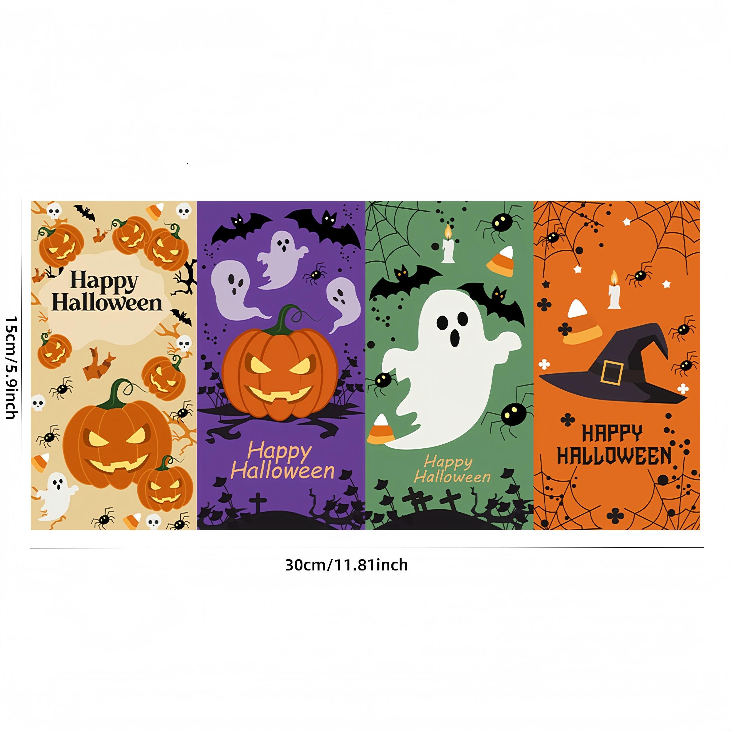 Halloween Sealing Stickers, Large Rectangular Labels for DIY Gifts & Baking, Holiday Tags for Wrapping & Stationery Decoration