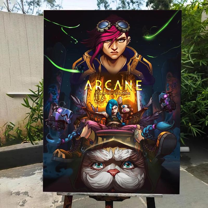 Game A-A-Arcane Main Art Movie Poster HD Waterproof Self-Adhesive Art Vibrant Wall Print for Living Room Bedroom Bar Parlor Home Decor Gift Fade-Resistant Easy-Apply Durable Dly Artwork