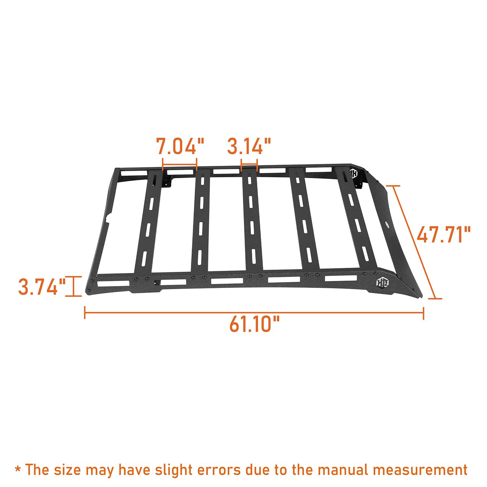Hooke Road Roof Rack Top Carrier for 2005-2023 Toyota Tacoma Double Cab