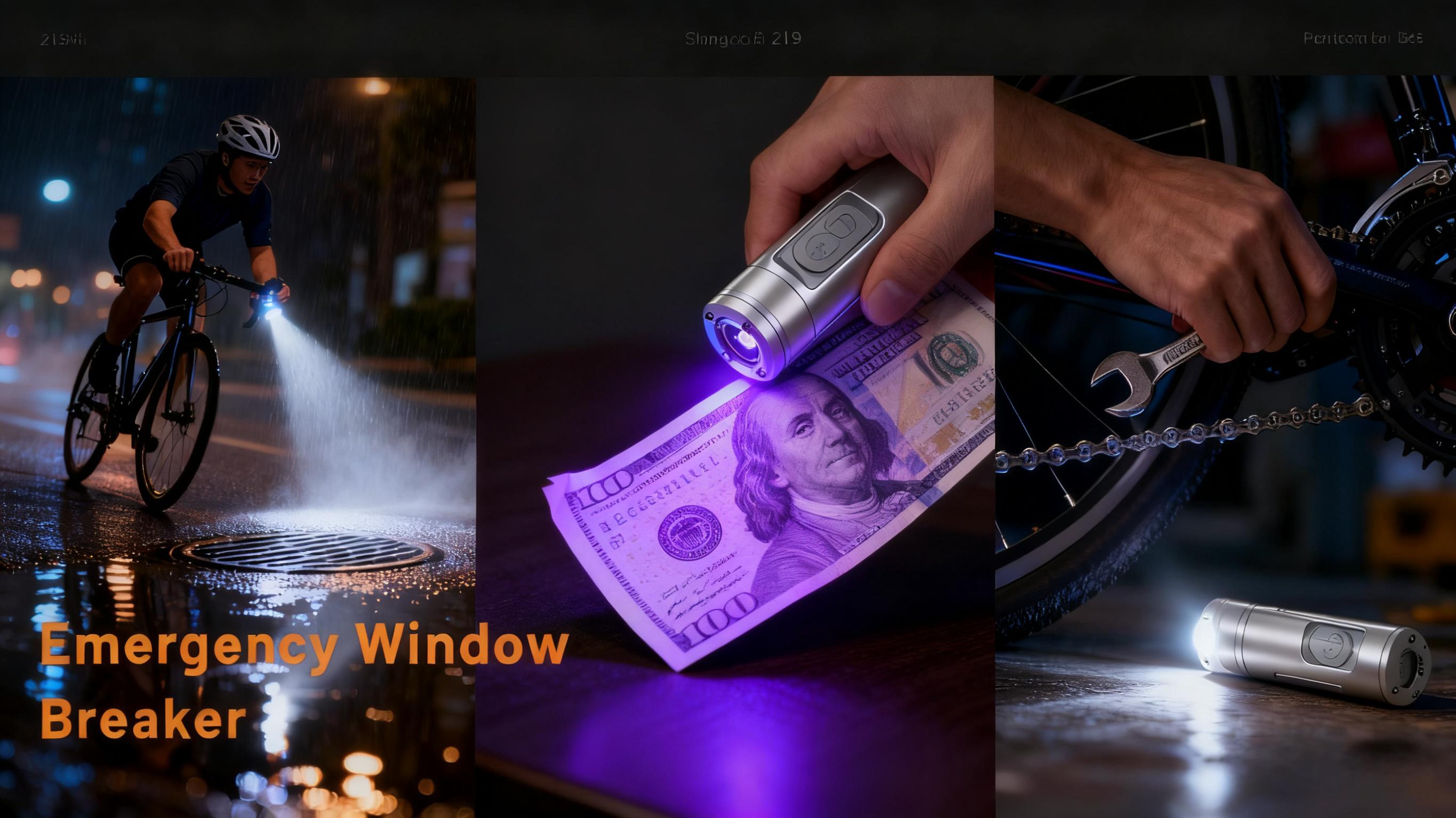 WAIORD K2 EDC Flashlight,500 Lumens, USB-C Rechargeable,Magnetic Base, 3 Color Sidelights, Red-Blue Strobe, Pocket  Flashlight,Fire Starter, Window Breaker, for Outdoor Camping, Emergency, Everyday Carry,Mini Keychain Light,car accessories