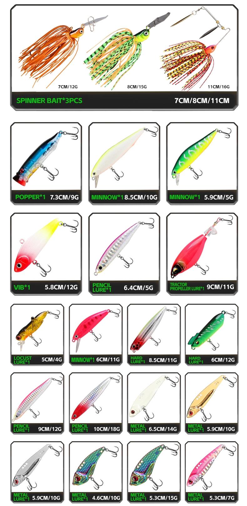 18/43/165/361/604pcs Fishing Lures Kit Soft Lure And Hard Baits Set Metal Jig Sea Fishing Accessories  Artificial Wobblers Fishing Gear Set